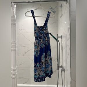 Blue and White Patterned Dress